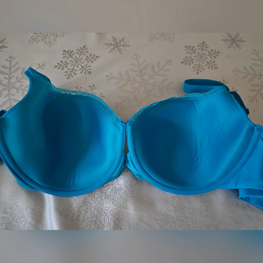 La SENZA Vibrant Blue Lace Accent Padded Underwire Bra SZ 38D - Picture 3 of 5
